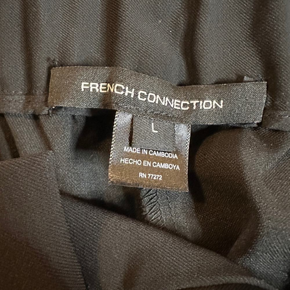 French Connection Wide Leg Trousers Black Womens Large NWT - Picture 3 of 6